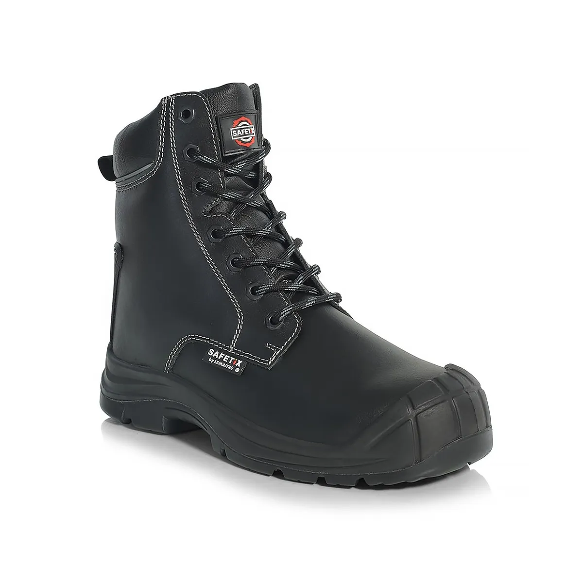 Safetix Columba PU/Rubber Combat Safety Boot c/w Cap + Zip — Black